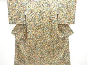 枝花模様手織り紬着物